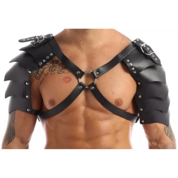 Body Chest Harness PU Leather Knight for Music Festival Role Playing Cosplay - Picture 2 of 4
